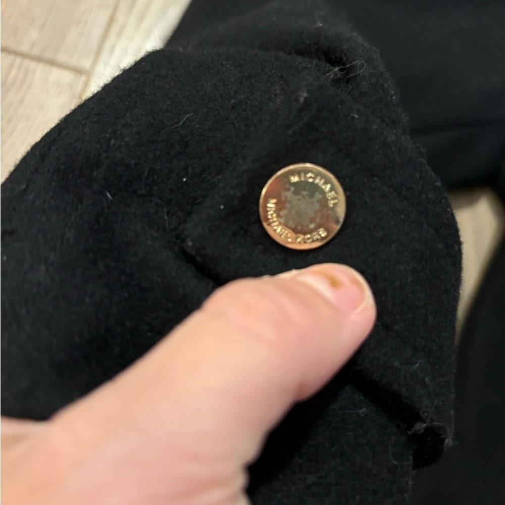 Black MICHAEL by Michael Kors Pea Coat, with gold details - size 8 - Picture 7 of 7